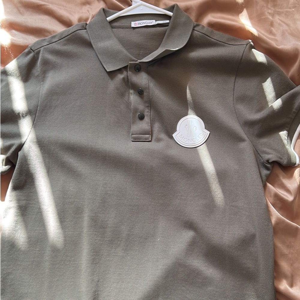 Army Green Moncler shortsleeved Polo shirt